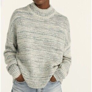 J. Crew Size M Space-Dyed Mockneck Sweater Wool Blend Slouchy Cozy Winter